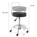 Pneumatic Work Stool Rolling Swivel Task Chair Spa Office Salon with Cushioned Seat-Black