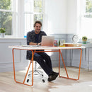 Pneumatic Work Stool Rolling Swivel Task Chair Spa Office Salon with Cushioned Seat-Black