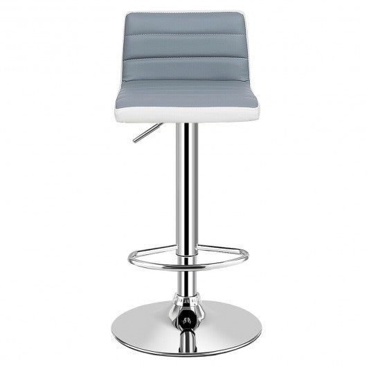 Set of 2 Adjustable Height Barstool with PU Leather