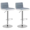 Set of 2 Adjustable Height Barstool with PU Leather