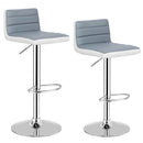 Set of 2 Adjustable Height Barstool with PU Leather