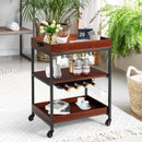 3 Tier Trolley Cart Kitchen Island Serving Bar Cart