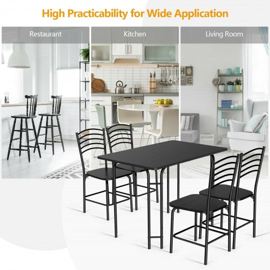 5 pcs Wood Rectangular Dining Table Set