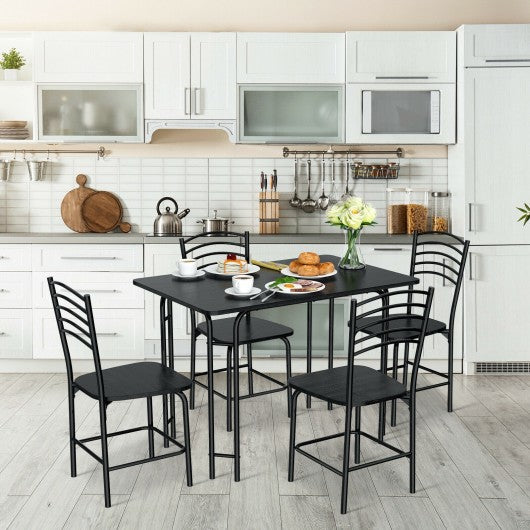 5 pcs Wood Rectangular Dining Table Set