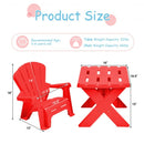 3-Piece Plastic Children Play Table Chair Set-Red