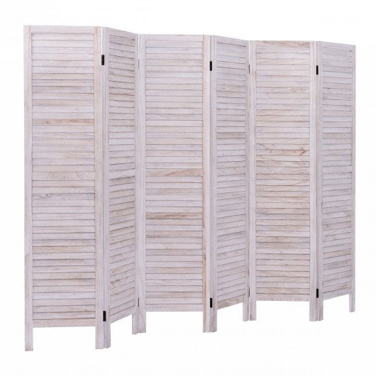 6 Panels Classic Venetian Wooden Slat Room Screen