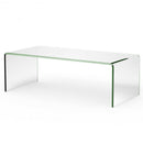42.0" x 19.7" Clear Tempered Glass Coffee Table with Rounded Edges