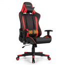Massage Gaming Chair with Lumbar Support and Headrest-Red