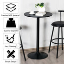 24 Inch Bistro Pub Table Round Bar Height Cocktail Table with Metal Base and MDF Top