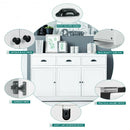 3 Drawers Sideboard Buffet Storage with Adjustable Shelves-White