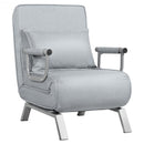 Folding 5 Position Convertible Sleeper Bed Armchair Lounge Couch with Pillow-Light Gray