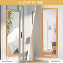 Wood Frame Full Length Hanging Mirror-Golden