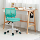 Adjustable Office Task Desk Armless Chair-Turquoise