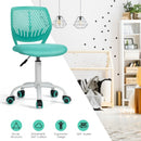 Adjustable Office Task Desk Armless Chair-Turquoise