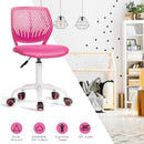 Adjustable Office Task Desk Armless Chair-Pink