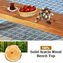Set of 2 Patio Acacia Wood Dining Bench
