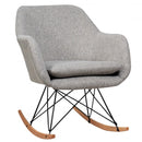 Accent Upholstered Fabric Rocking Armchair-Gray