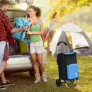Folding Utility Shopping Trolley with Removable Bag-Blue