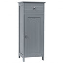 Wooden Storage Free-Standing Floor Cabinet with Drawer and Shelf-Gray