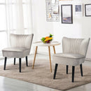 Set of 2 Armless Upholstered Leisure Accent Chair-Brown