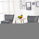 Set of 2 Armless Upholstered Leisure Accent Chair-Gray