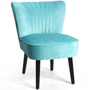 Set of 2 Armless Upholstered Leisure Accent Chair-Turquoise