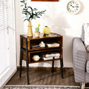 Stackable Night Stand Shelf Accent Table with Metal Frame