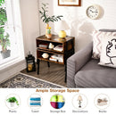 Stackable Night Stand Shelf Accent Table with Metal Frame