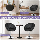 1 PC Modern Adjustable Swivel Round PU Leather Chair-Black