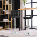 Adjustable Swivel Bar Stool with PU Leather-Black
