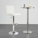 Adjustable Swivel Bar Stool with PU Leather-White