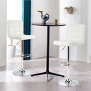 Adjustable Swivel Bar Stool with PU Leather-White