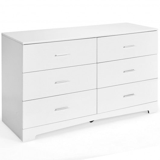 6-Drawer Freestanding Storage Cabinet with Metal Handles