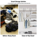 Adjustable Closet Organizer Kit with Shelves and Hanging Rods for 4 to 6 FT-Gray