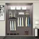 Custom Closet Organizer Kit 3 to 5 ft Wall-Mounted Closet System with Hang Rod-Gray