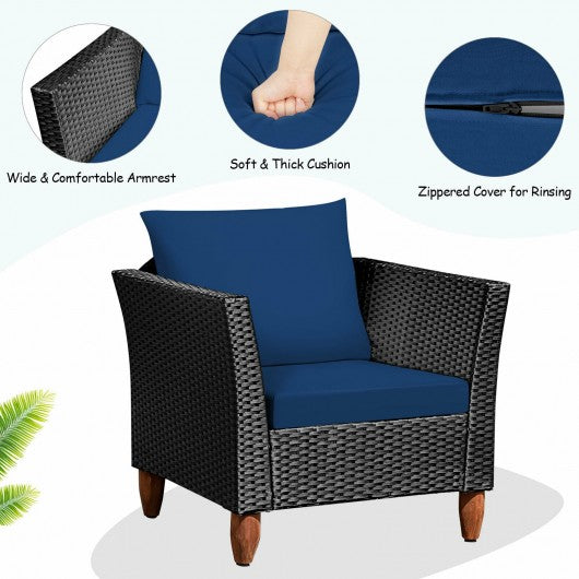 3 Pieces Outdoor Patio Rattan Furniture Set