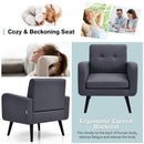 Modern Upholstered Comfy Accent Chair Single Sofa with Rubber Wood Legs-Gray