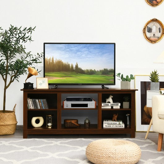 2-Tier 58" TV Stand Entertainment Media Console Center-Walnut