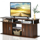 63" TV Entertainment Console Center with 2 Cabinets-Walnut