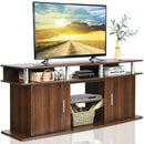 63" TV Entertainment Console Center with 2 Cabinets-Walnut