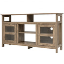 58" TV Stand Entertainment Console Center with 2 Cabinets-Natural