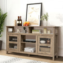 58" TV Stand Entertainment Console Center with 2 Cabinets-Natural