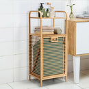 Tilt out Bamboo Shelf Slat Frame Storage Laundry Hamper