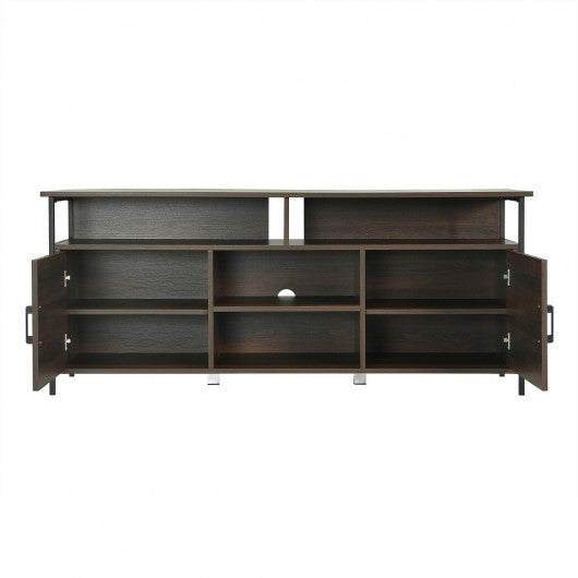 58" Wood TV Stand Entertainment Media Center Console with Storage Cabinet
