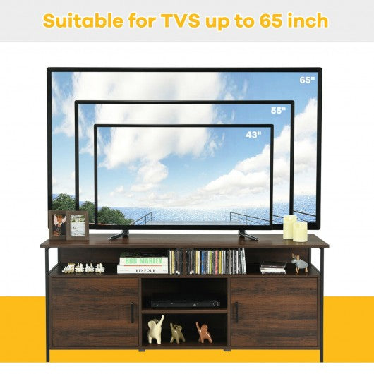 58" Wood TV Stand Entertainment Media Center Console with Storage Cabinet