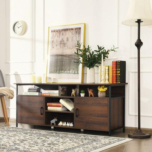58" Wood TV Stand Entertainment Media Center Console with Storage Cabinet