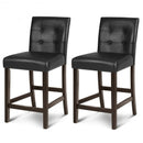 Set of 2 PVC Leather Bar Stools