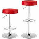 Set of 2 Adjustable Swivel Round Bar Stool  Pub Chair-Red