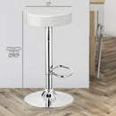1 PC Round Bar Stool Adjustable Swivel Pub Chair-White