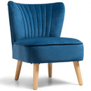 Armless Accent Chair Modern Velvet Leisure Chair-Blue